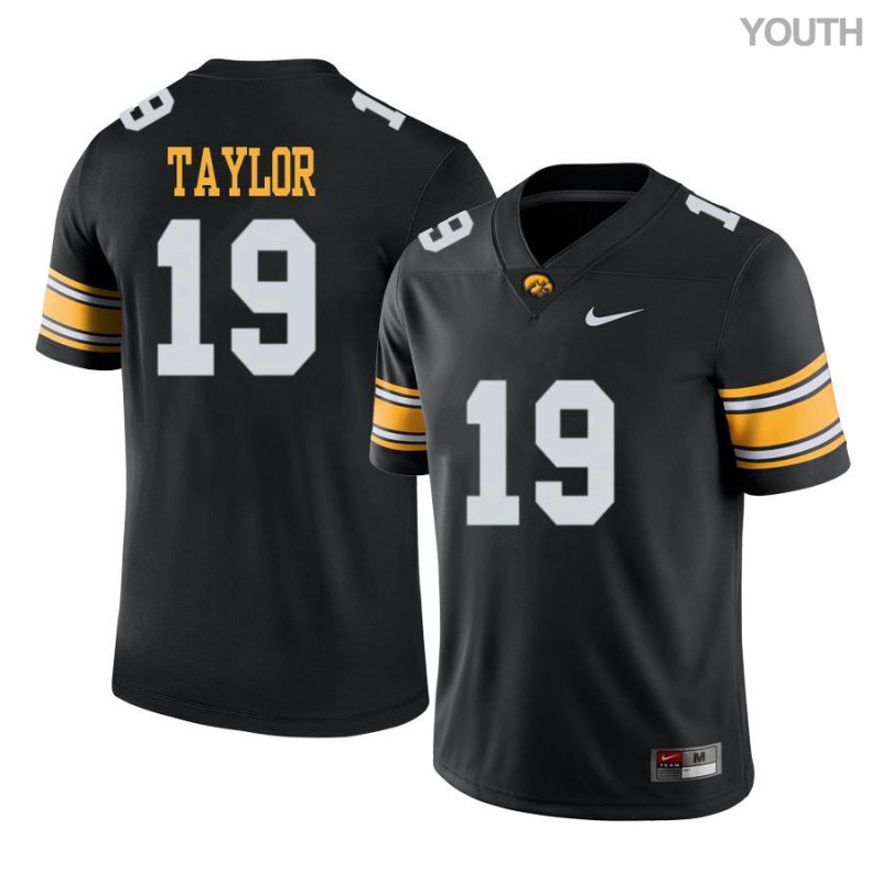 Youth Iowa Hawkeyes NCAA #19 Miles Taylor Black Authentic Nike Alumni Stitched College Football Jersey SV34Y63YZ